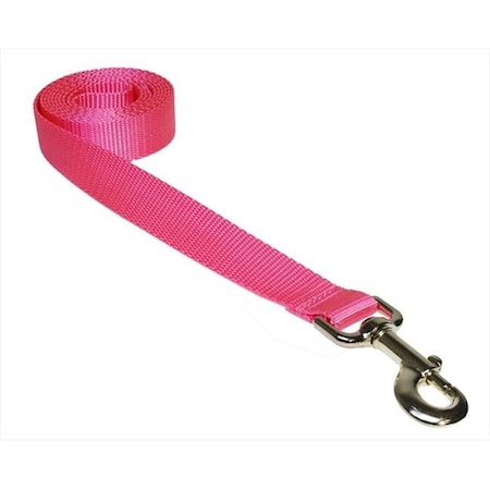 Sassy Dog Wear SOLID PINK LG-L 6 Ft. Nylon Webbing Dog Leash; Pink - Large